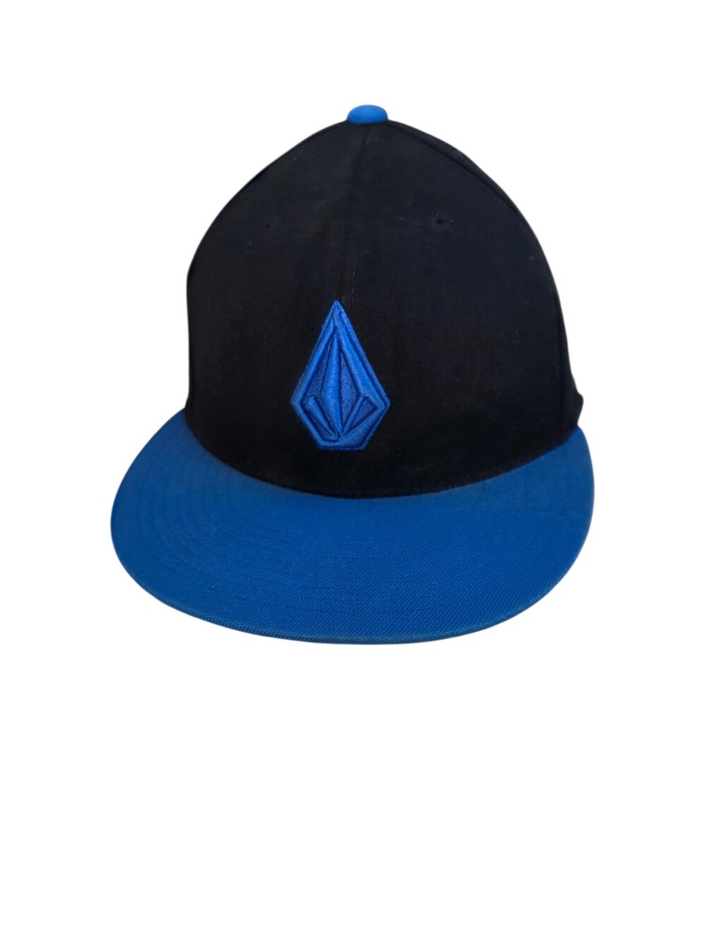 Volcom Black Blue Stone Logo Flat Brim Snapback Hat